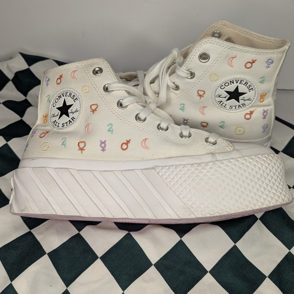 Converse Chuck Taylor Lift 2X Platform Hi Mystic Symbols Crystal Energy Size 8